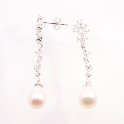 Orecchini Domar Gioielli Donna Orecchini perle argento 925 in Argento Cubic Zirconia EPB119251 - EPB119251